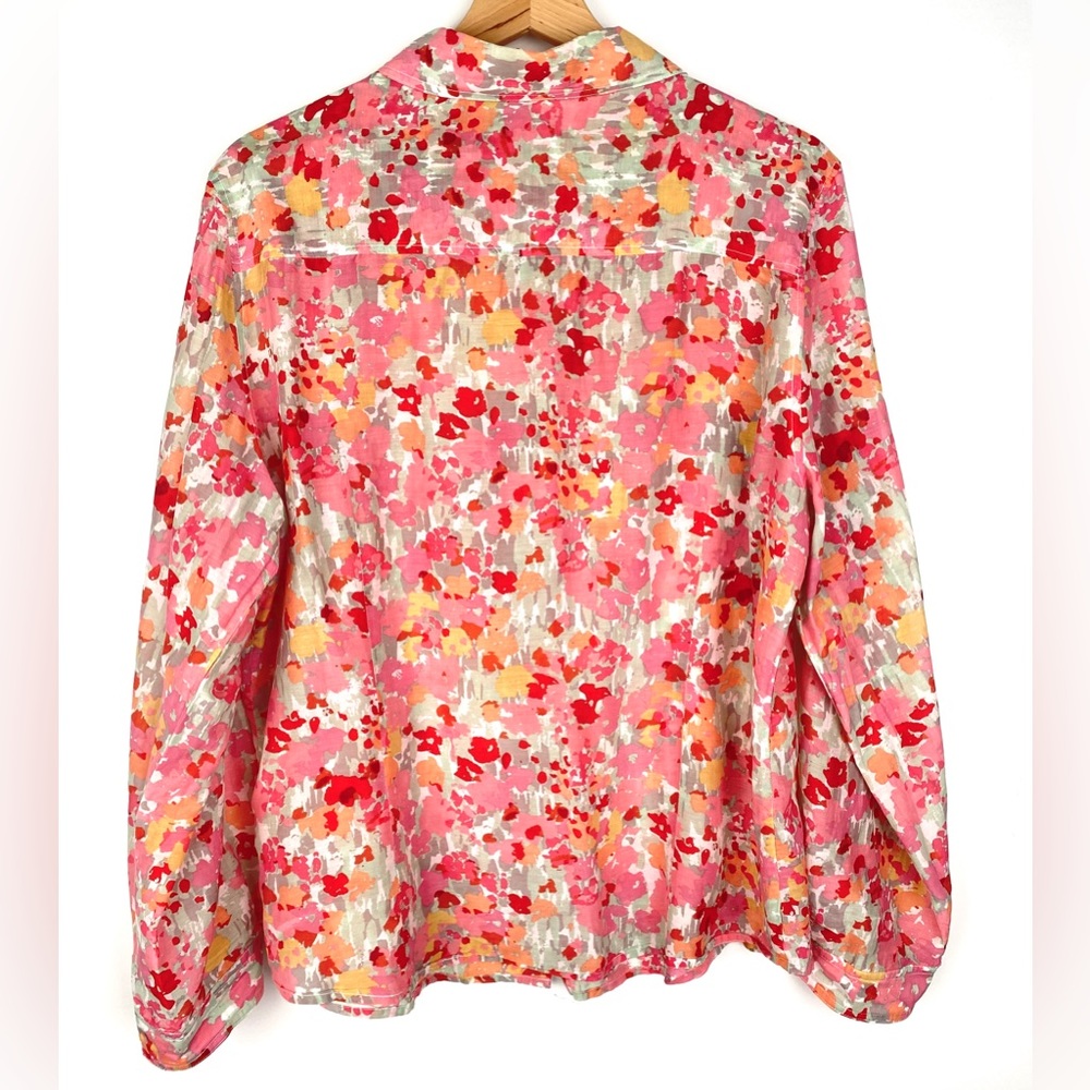 Calvin Klein Floral Silk Blend Blouse - Picture 4 of 5